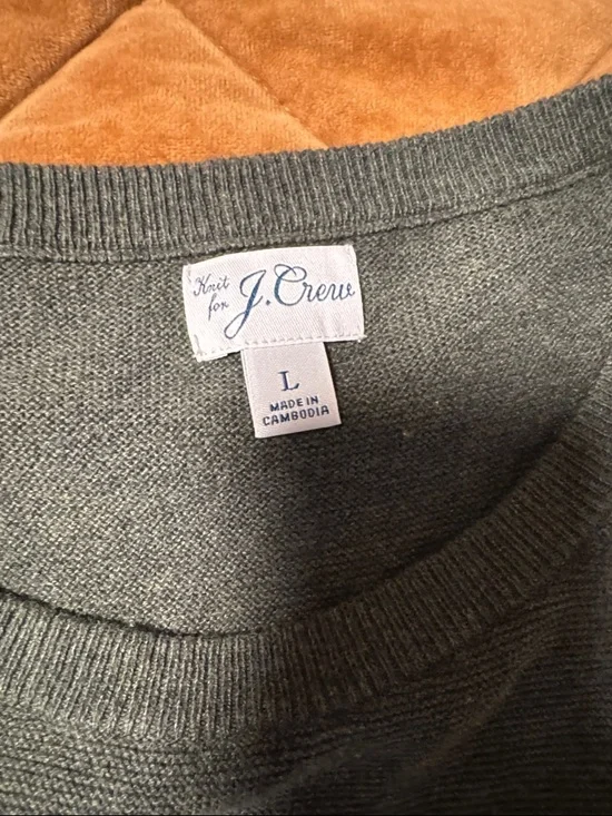 J. Crew Men's Crewneck Sweater in Olive Green - Picture 2 of 4